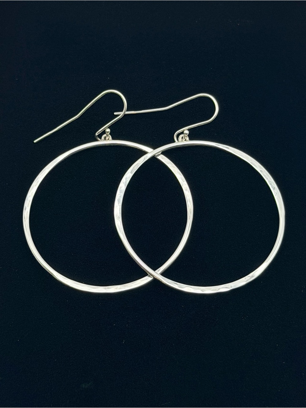 James Avery Large Minimalist 925 Sterling Hammered Hoop Earrings 6.41g 2” EUC